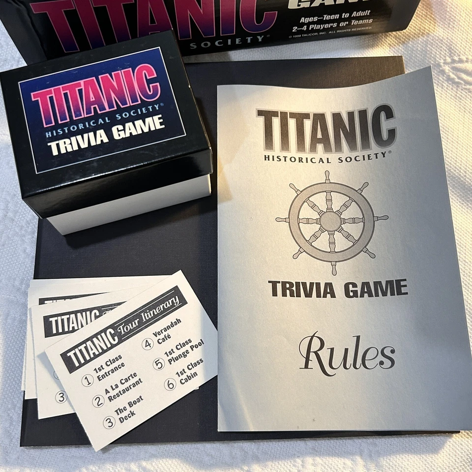 TITANIC Historical Society Trivia Board Game Talicor 1998 Vintage Ocean Liners - Image 2 of 4