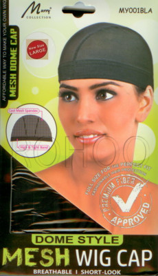 MURRY MESH DOME PERÜCKENKAPPE SPANDEX LARGE mit hohem & engem Band MY001 SCHWARZ