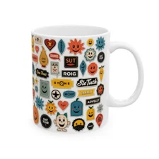 Funny Stickers Ceramic Mug - Perfect for Gifts and Daily Use