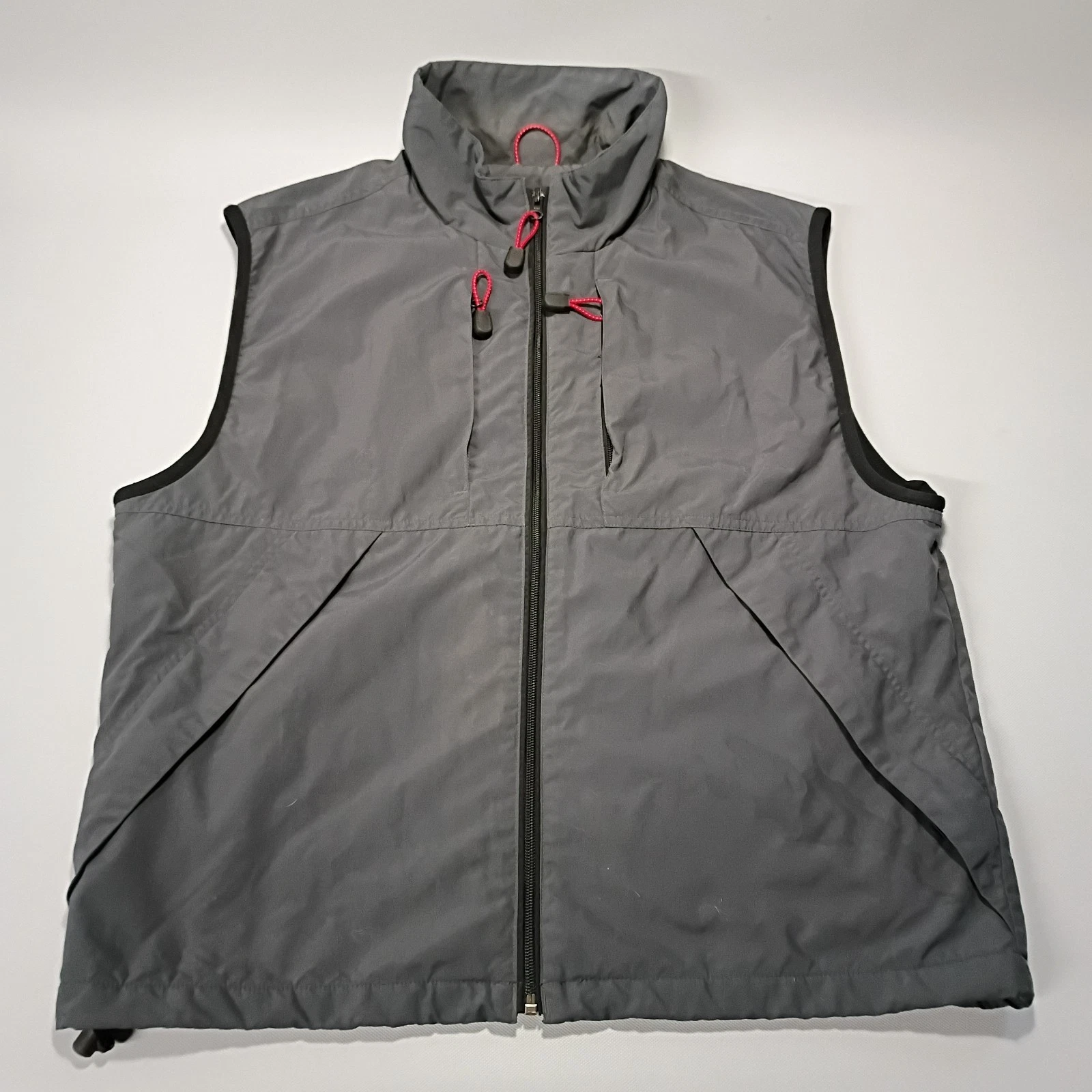 Eddie Bauer Vest Mens S Outdoor Outfitter Full Zip Nylon Fleece Lined Gray