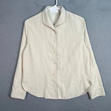 Oak + Fort Beige Button-Up Long Sleeve Shirt Womens Size XS
