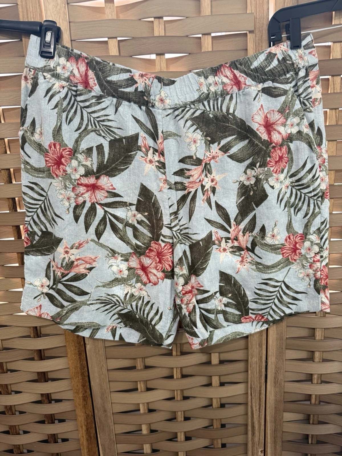 DENIM & CO NATURALS 2XL Linen Flax Blend Tropical Print Shorts Light Blue Pink
Opens in a new window