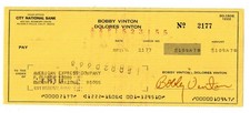 Bobby Vinton Signed Autographed Bank Check Singer Songwriter 1974 JSA CD08225