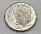 1964 Roosevelt Dime 90% Silver US Coin Denver