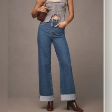 Anthropologie Pilcro The Austyn High Rise Cuffed Jean - Blue 28