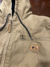 Men  s XL Wells Lamont Tan Hooded Work Jacket with Fleece Lined.