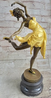 Hand Made Romanian Chiparus Local Dancer Statue Figurine 100% Genuine Bronze