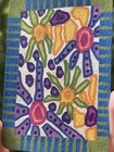 ACEO Original Painting Psychedelic Floral Neon Sunburst 70s Art Card Mini ATC — photo 2