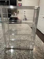 Acrylic Display Case 3-Tier   Wall Mount Magnetic Door Removable Cabinet