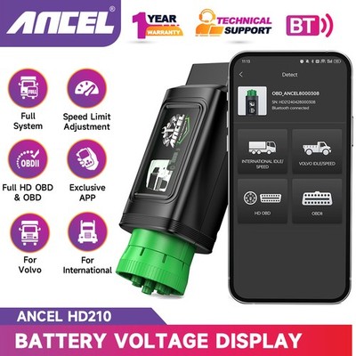 ANCEL HD210 Heavy Duty Truck Scanner Full Systems Speed Limit Idle Speed Reset