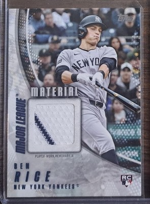 2025 Topps Major League Material Ben Rice RC Relic Patch - Yankees -   
