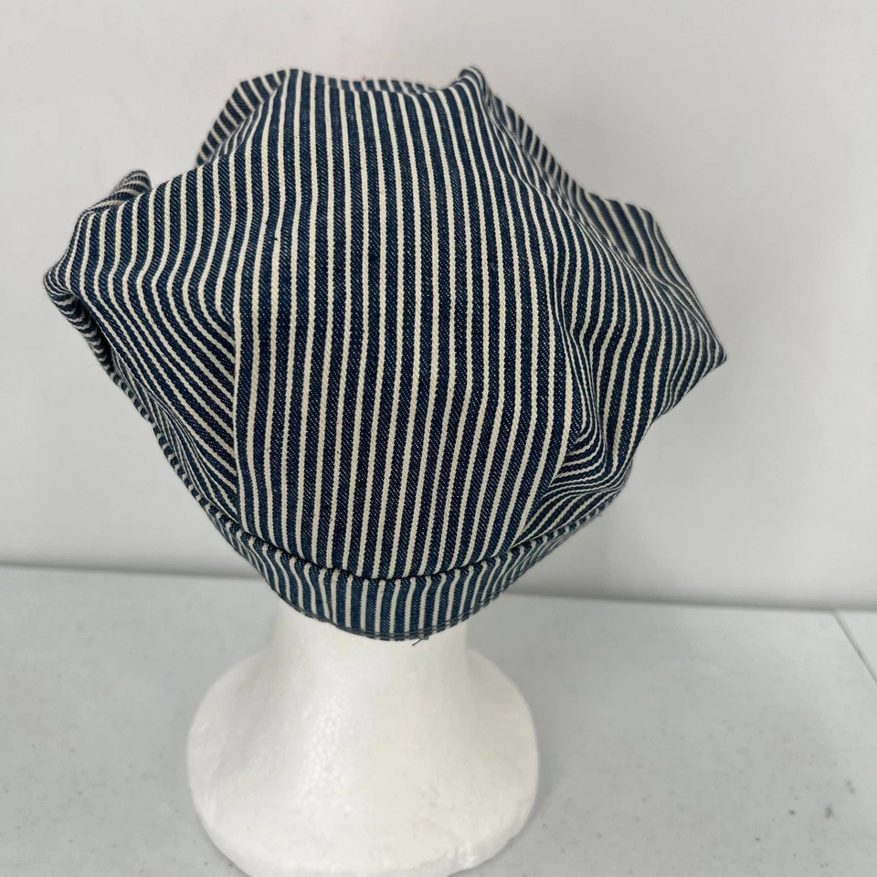 Gorra de conductor de ferrocarril Strasburg gorra de ingeniero de tren a rayas 7 5/8 Foto 2 de 4