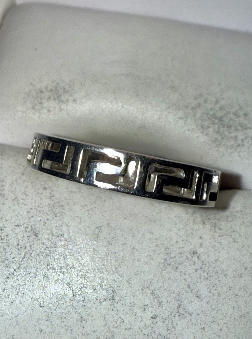 ESTATE Solid Sterling Silver Fire Opal Inlay Gree… - image 4