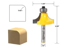 7/16" Radius Round Over Edge Forming Router Bit - 1/4" Shank - Yonico 13165q