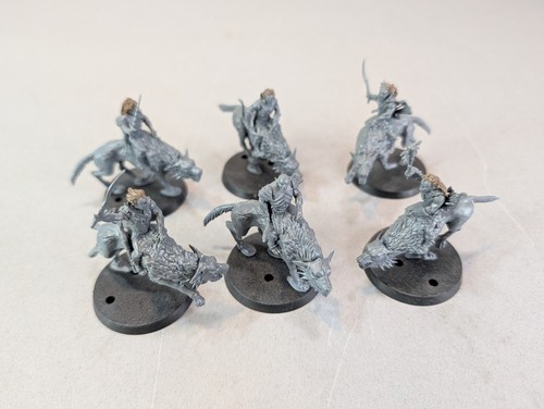 Lord of the Rings Hunter Orcs on Fell Wargs (unpainted) Lot of 6