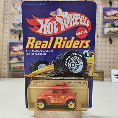 Hot Wheels 1982 Baja Bug Real Rider W/White Hubs 9584 Card Very Good See Pic's