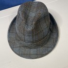 DOBBS HAT CLASSIC FEDORA BLUE SILK INSIDE BLUE & RED FEATHER SZ 7 DAPPER VINTAGE — photo 6