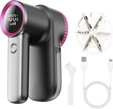 Rechargeable fabric shaver lint remover with LED display, 3 speeds, 6 leaf