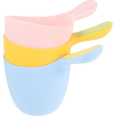 3 PCS Bath Ladle MultiPurpose Water Scoops Portable Dippers Rinsing Utensil