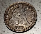 1875 Seated Liberty Dime 10c Silver US Type Coin
