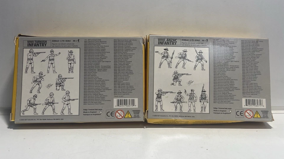 🪖 HaT Primera Guerra Mundial Infantería Turca y ANZAC Lote 1:72 x2 #8070 #8071 - Cajas dañadas Foto 2 de 4