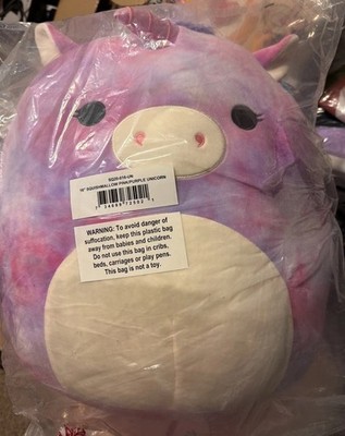 Squishmallow Original Lola Pink Unicorn Tydye 16 Inch Kellytoys Brand New