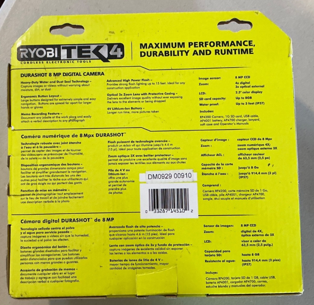 Ryobi RP4200 8.0 MP Digital Camera - Gray for sale online | eBay