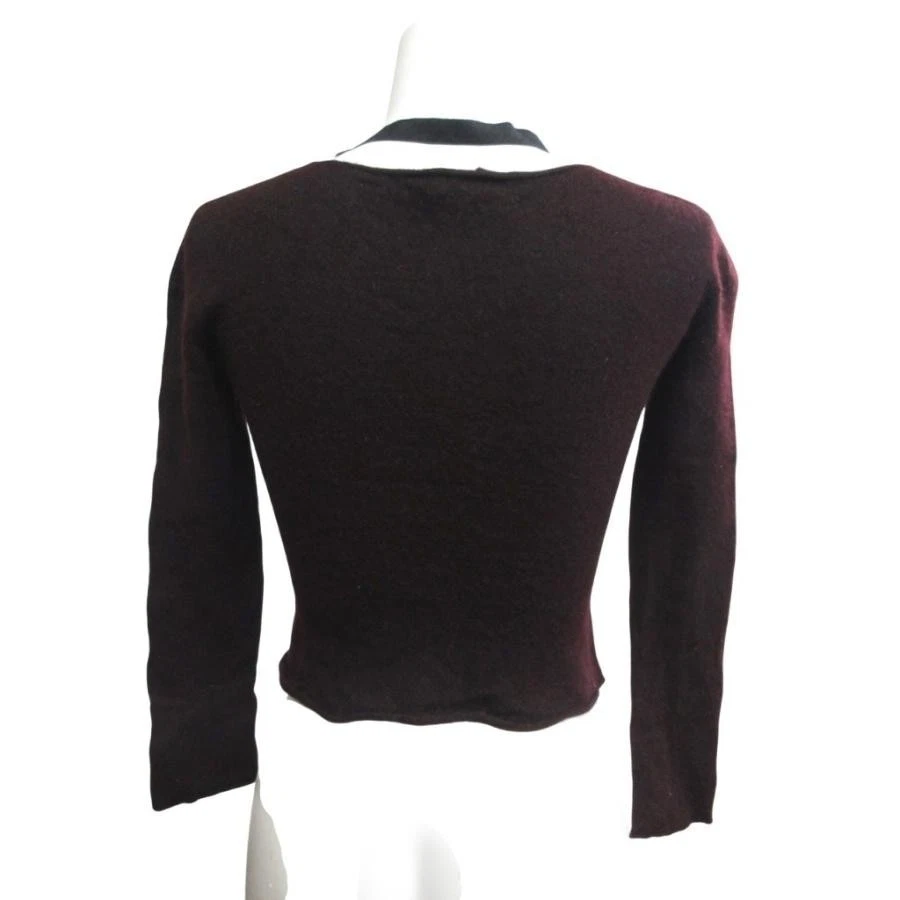 Maglione pullover maglia corta scollo a V in cashmere Gucci usato nastro... - Immagine 2 di 4