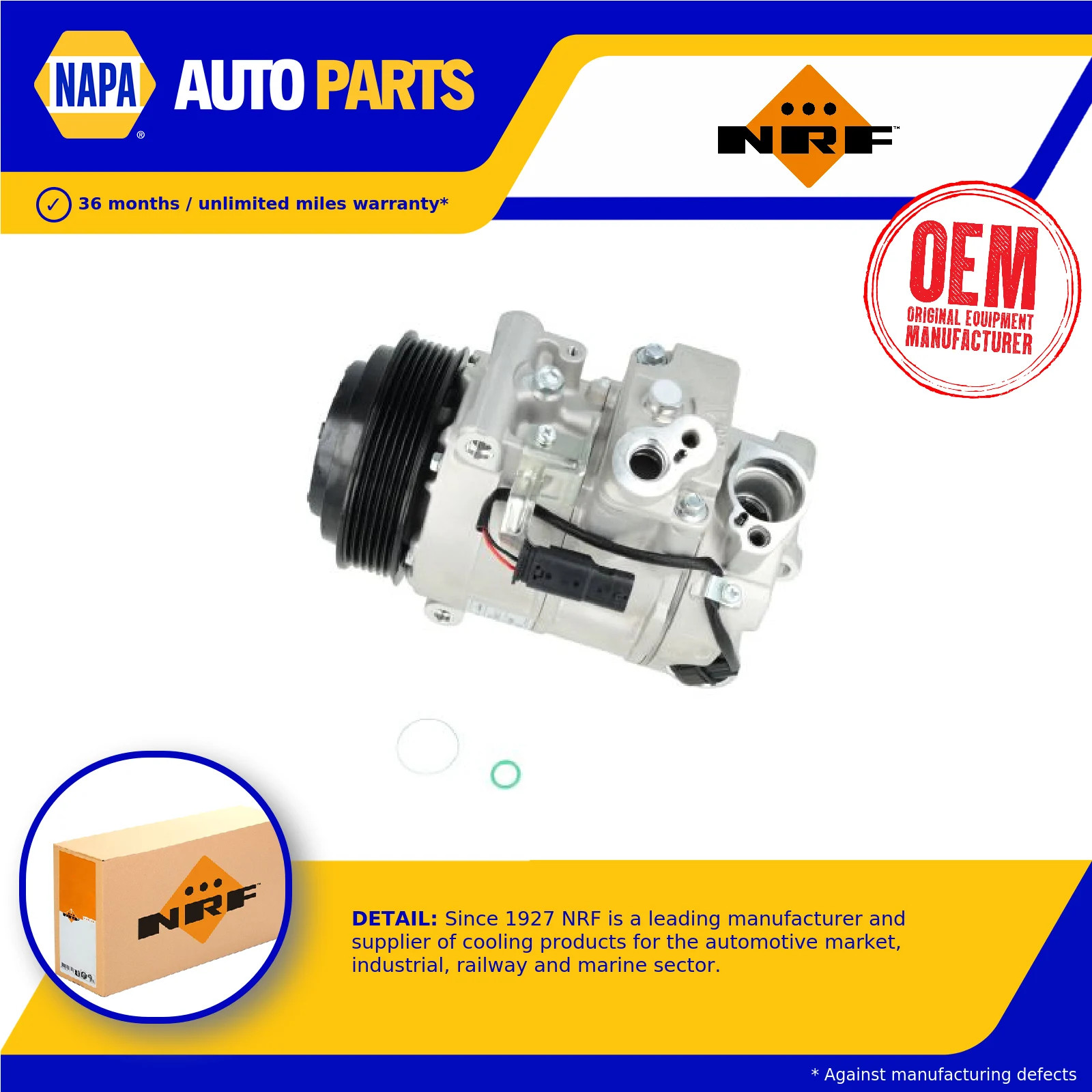Air Con Compressor fits MERCEDES C180 S204, W204 2.2D 10 to 14 OM651.913 AC NRF