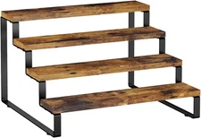 4 Tier Wooden Spice Rack Organizer Cabinet Display Shelf Rustic Riser Stand