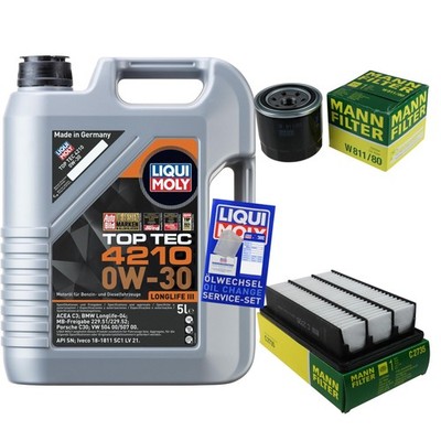 MANN Inspektionspaket 5 L Liqui Moly Top Tec 4210 0W-30 für Hyundai Santa Fé II