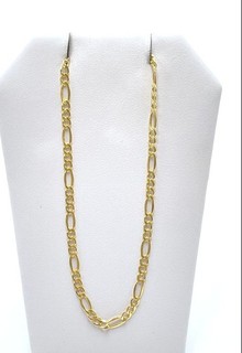 24" 10K Yellow Gold Italian Figaro Chain Link Necklace 2.25 Grams