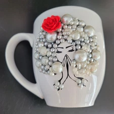 Afro Glam Collection Alicia Boateng Mug Pearls & Rose Flower