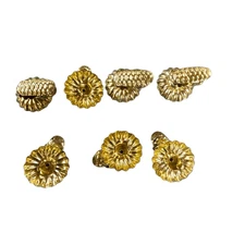 Vintage Gold Christmas Tree Pine Cone Clip on West Germany Candle Holders