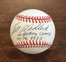 Bill Madlock signed ONL Coleman baseball + inscriptions
