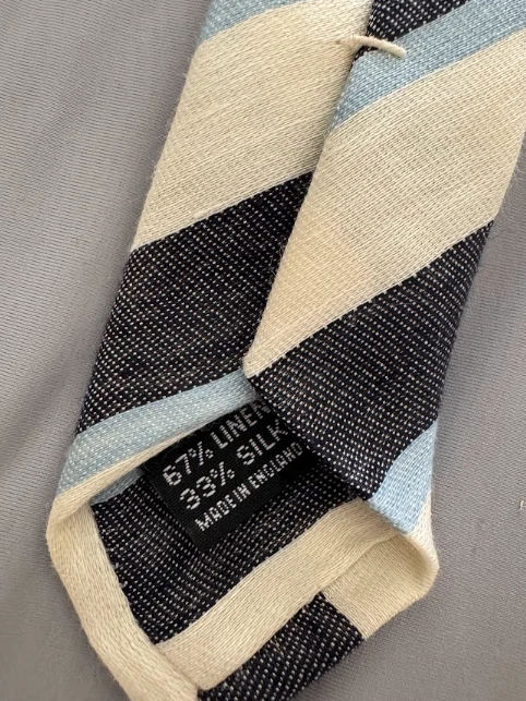 Corbata E. Tautz Savile Row - Rayas Marfil Foto 4 de 4