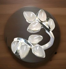 💝Ring 925 Silber offen Gr. ca. 59 - 61  heller Rosenquarz - modisches UNIKAT💝