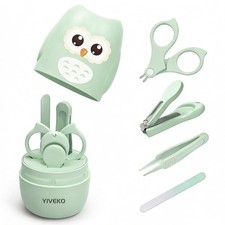 YIVEKO Baby Nail Kit, 4-in-1 Care Set with Cute 4 Piece Set, Green