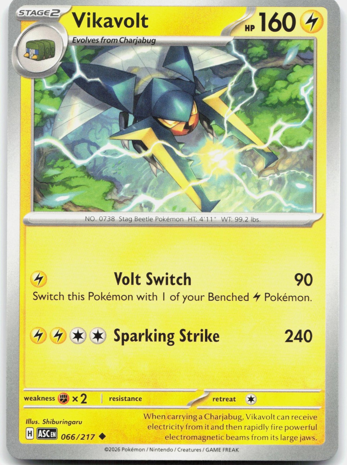 Vikavolt Uncommon ME: Ascended Heroes 066/217 NM/M Pokemon