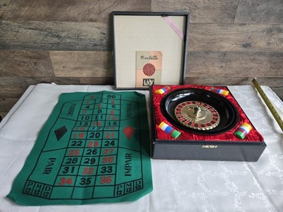 Vintage Monte Carlo Roulette Set Made in Japan Casino Game Chips Felt Box