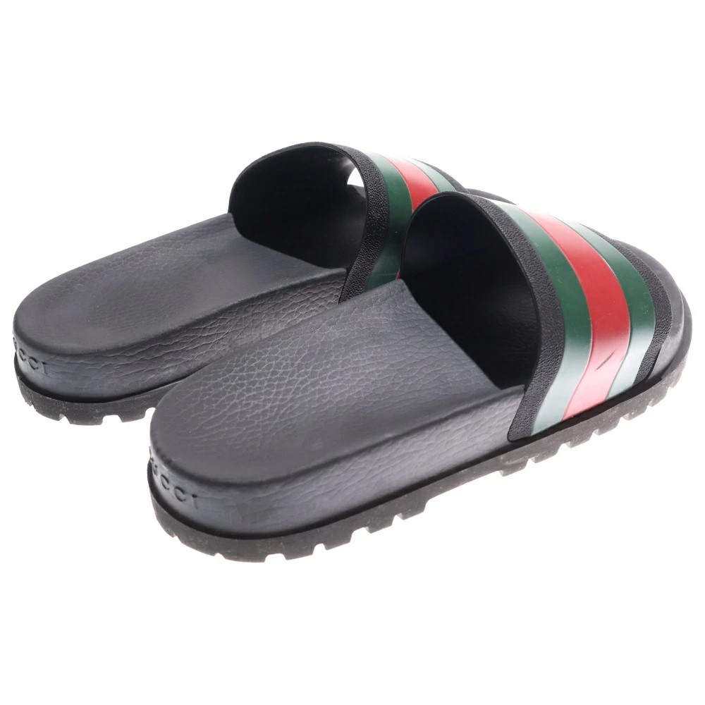 GUCCI Sherry Line Rubber Slide Flat Shower Sandals Shoes Black [Condition B] [Co thumbnail 3