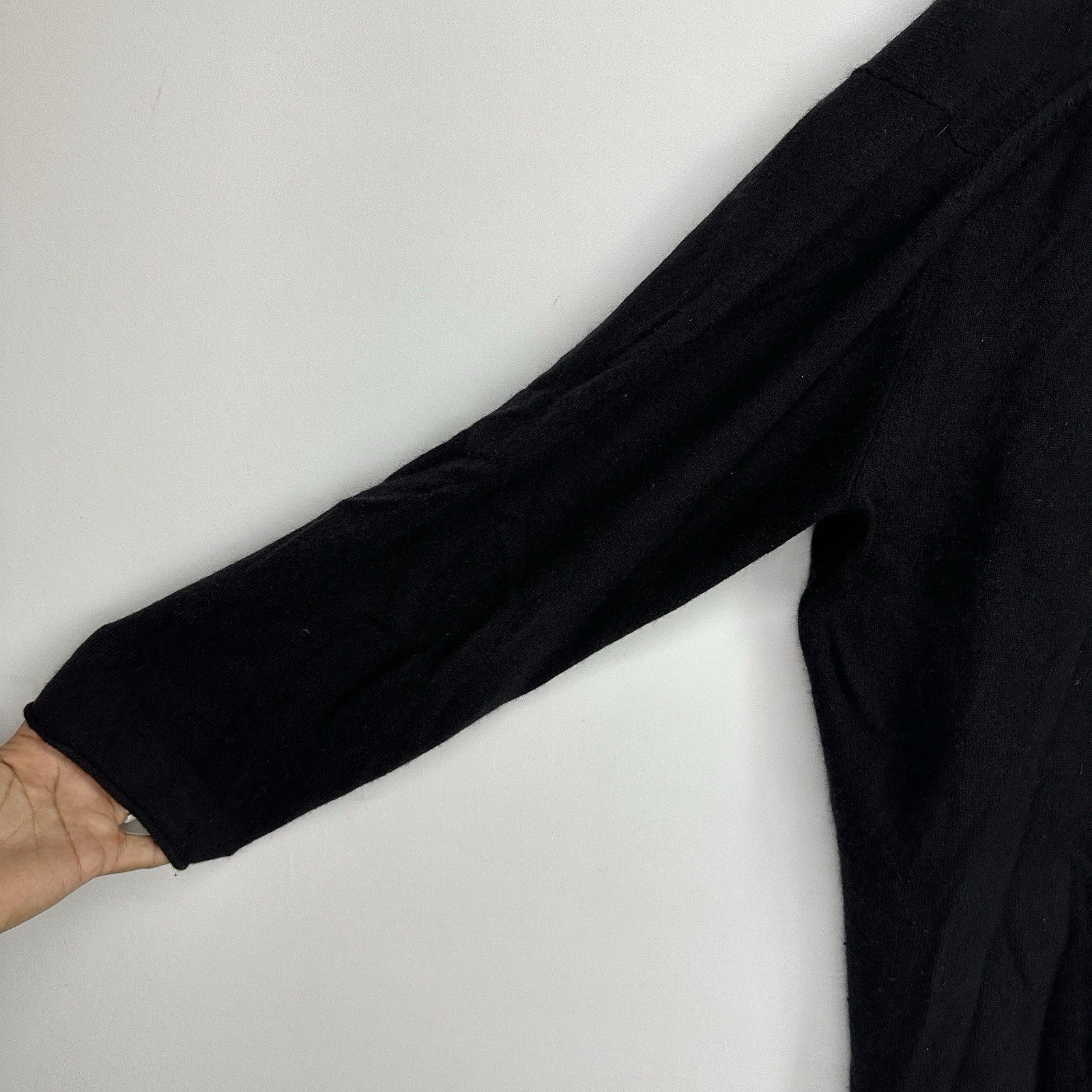 J Jill Cashmere Tunic XL Hoodie Long Sleeve Shirt Soft Quiet Luxury Basic Black