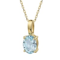Celesta Gold Collier AnhäNger Mit Kette 42/45Cm 375/- Gelbgold Blautopas (Beh)