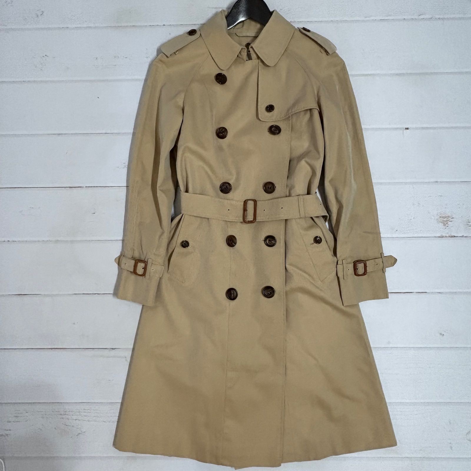 Burberry   London Trench Coat with Liner Cotton Gabardine Long Honey Beige Nova thumbnail 4
