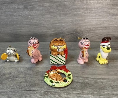 Vintage Garfield Ceramic Enesco Ornament Lot 6 Odie Nermal Arlene 1980s Figures