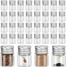 100 Pcs 5 Ml Mini Glass Bottles with Aluminum Cap Tiny Jars Mini Glass Jars Smal