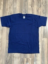 Vintage 90’s Fruit Of The Look Blank Shirt XL Dark Navy Blue Single Stitch XL