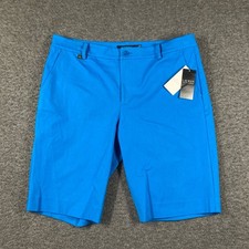 NWT Lauren Ralph Lauren Women  s Stretch Shorts 10 Blue Chino Preppy Casual