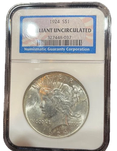 1924 Peace Silver dollar NGC Certified Brilliant Uncirculated