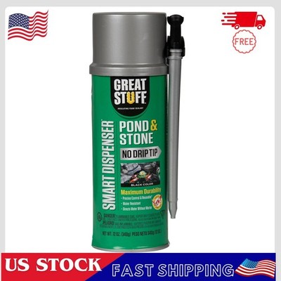 Great Stuff Smart Dispenser Pond Stone Sealant 12oz Waterproof Filler Black Foam